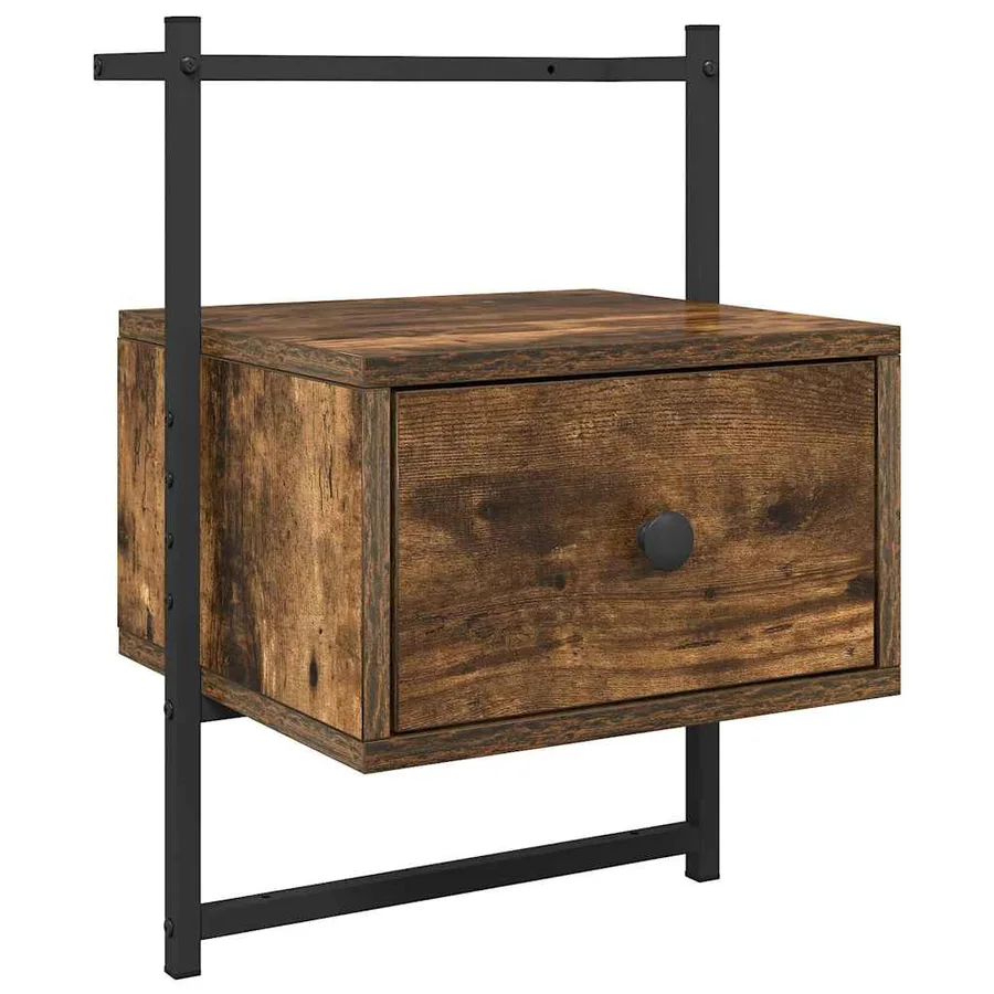 Table de chevet murale 2 pcs chêne fumé 35x30x51 cm - 5