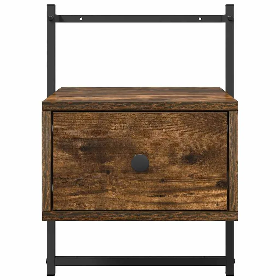 Table de chevet murale 2 pcs chêne fumé 35x30x51 cm - 7