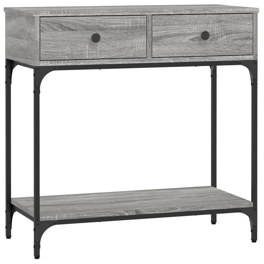 Table console sonoma gris 75x34,5x75 cm bois d'ingénierie - 2