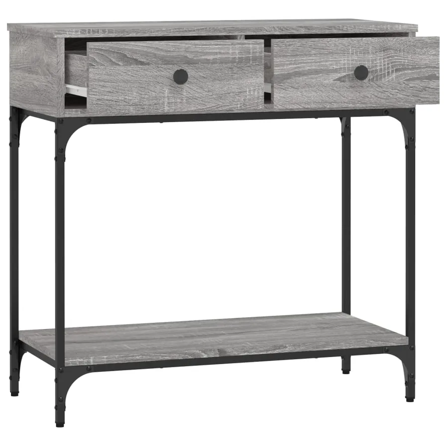 Table console sonoma gris 75x34,5x75 cm bois d'ingénierie - 4