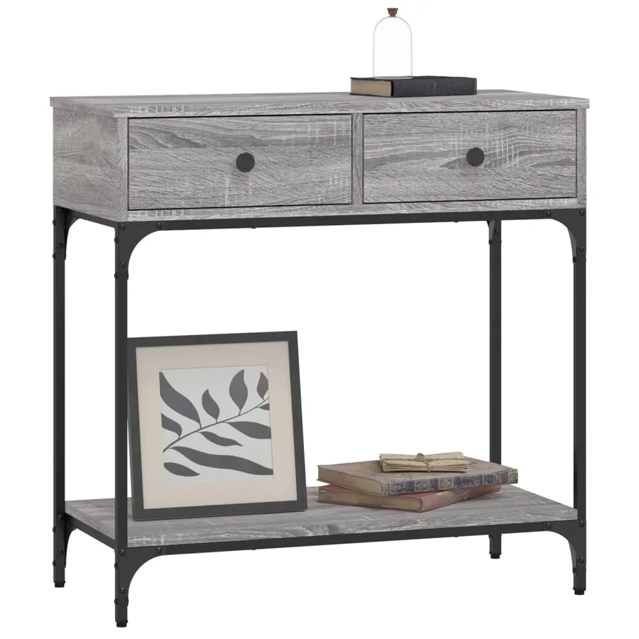 Table console sonoma gris 75x34,5x75 cm bois d'ingénierie - 7