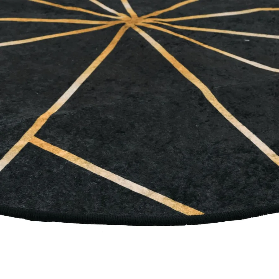 Tapis lavable noir et doré Ø 120 cm - 4