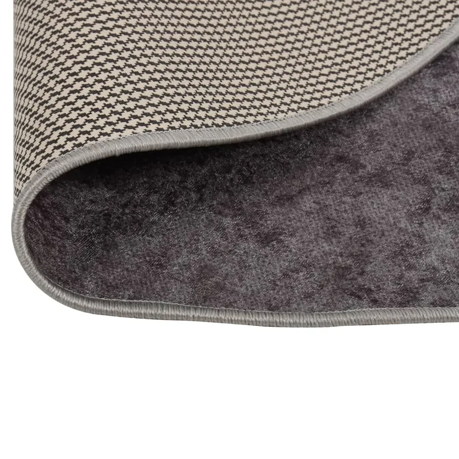 Tapis lavable gris Ø 200 cm - 3