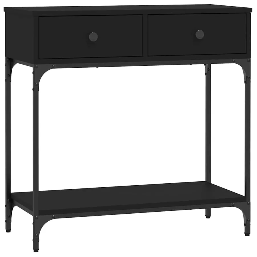 Table console noir 75x34,5x75 cm bois d'ingénierie - 2