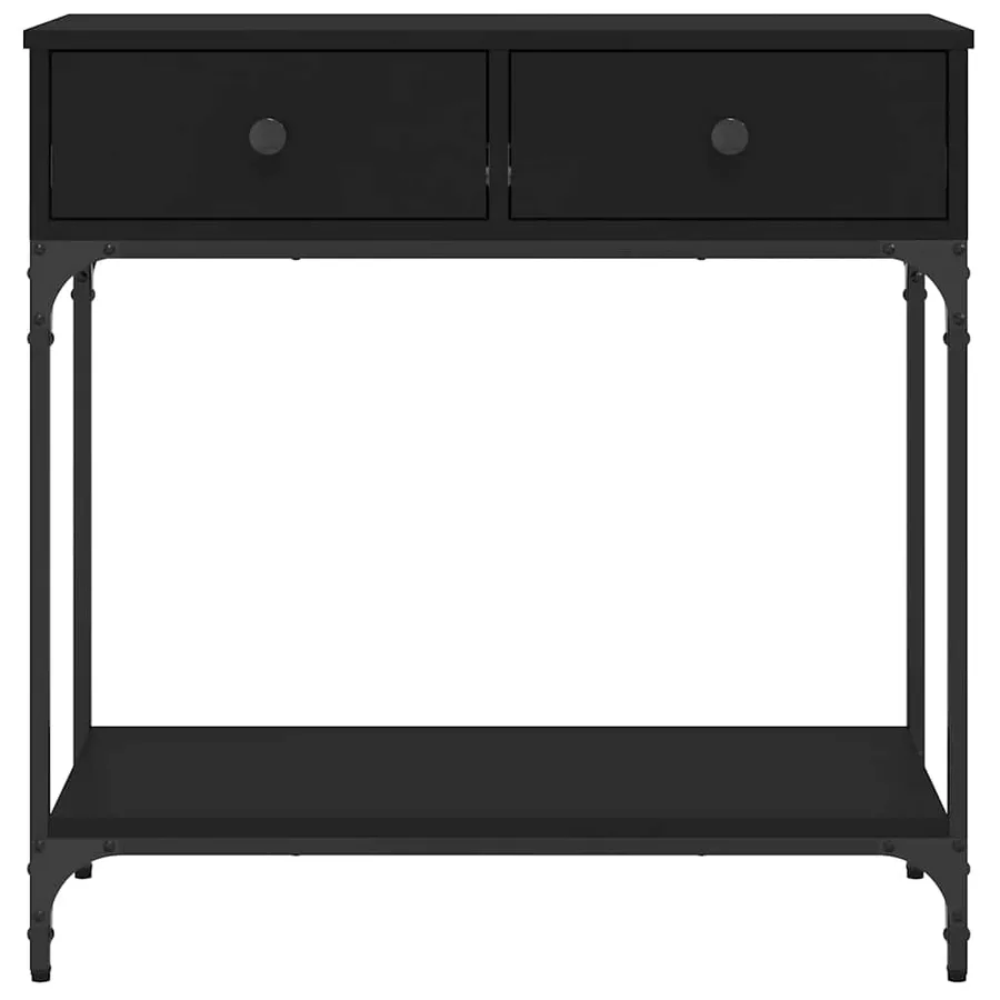 Table console noir 75x34,5x75 cm bois d'ingénierie - 3
