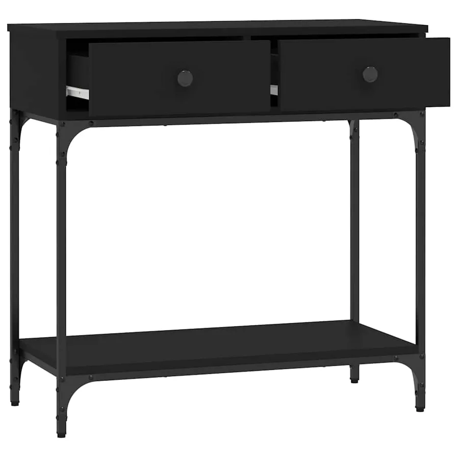 Table console noir 75x34,5x75 cm bois d'ingénierie - 4