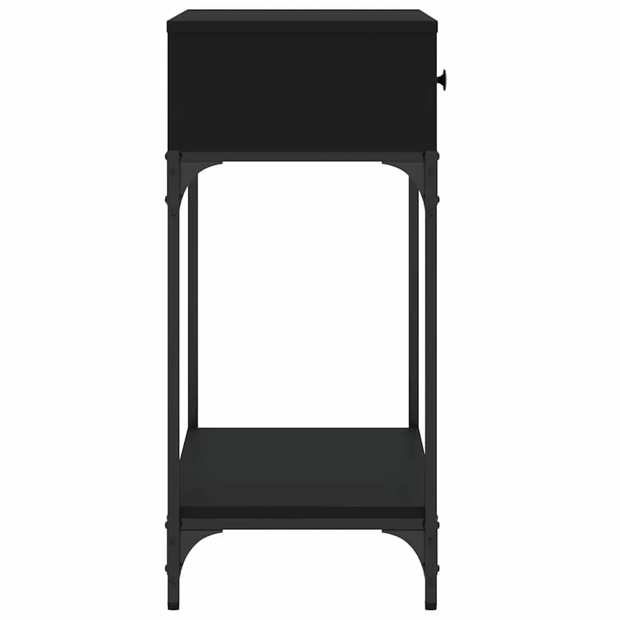 Table console noir 75x34,5x75 cm bois d'ingénierie - 6