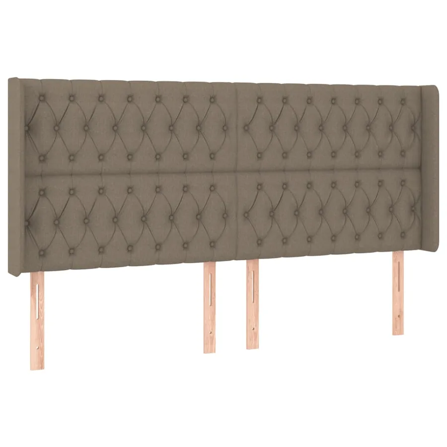 Sommier à lattes de lit matelas et LED Taupe 200x200 cm Tissu - 7
