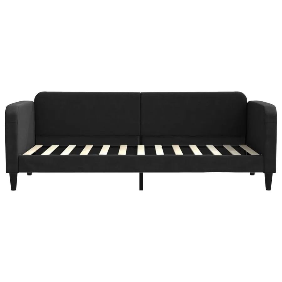 Lit de jour avec matelas noir 80x200 cm tissu - 4