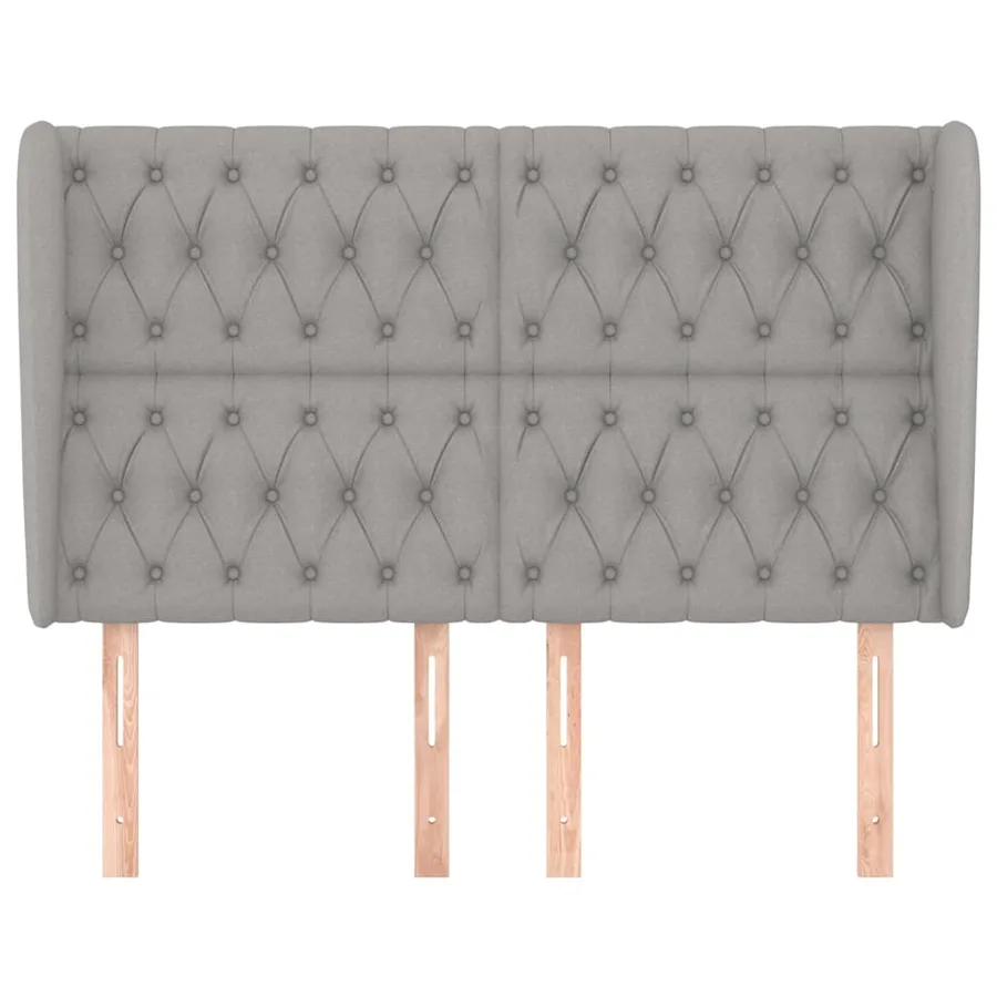 Tête de lit avec oreilles Gris clair 163x23x118/128 cm Tissu - 3