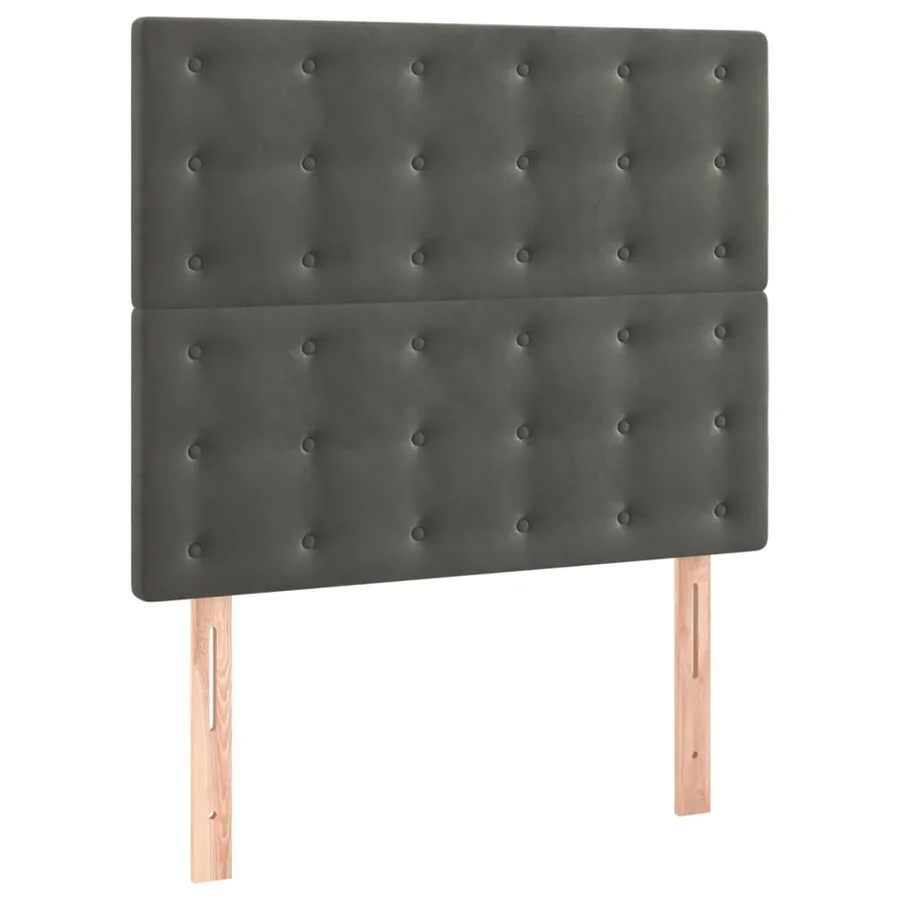 Cadre de lit sans matelas gris foncé 90x190 cm velours - 8