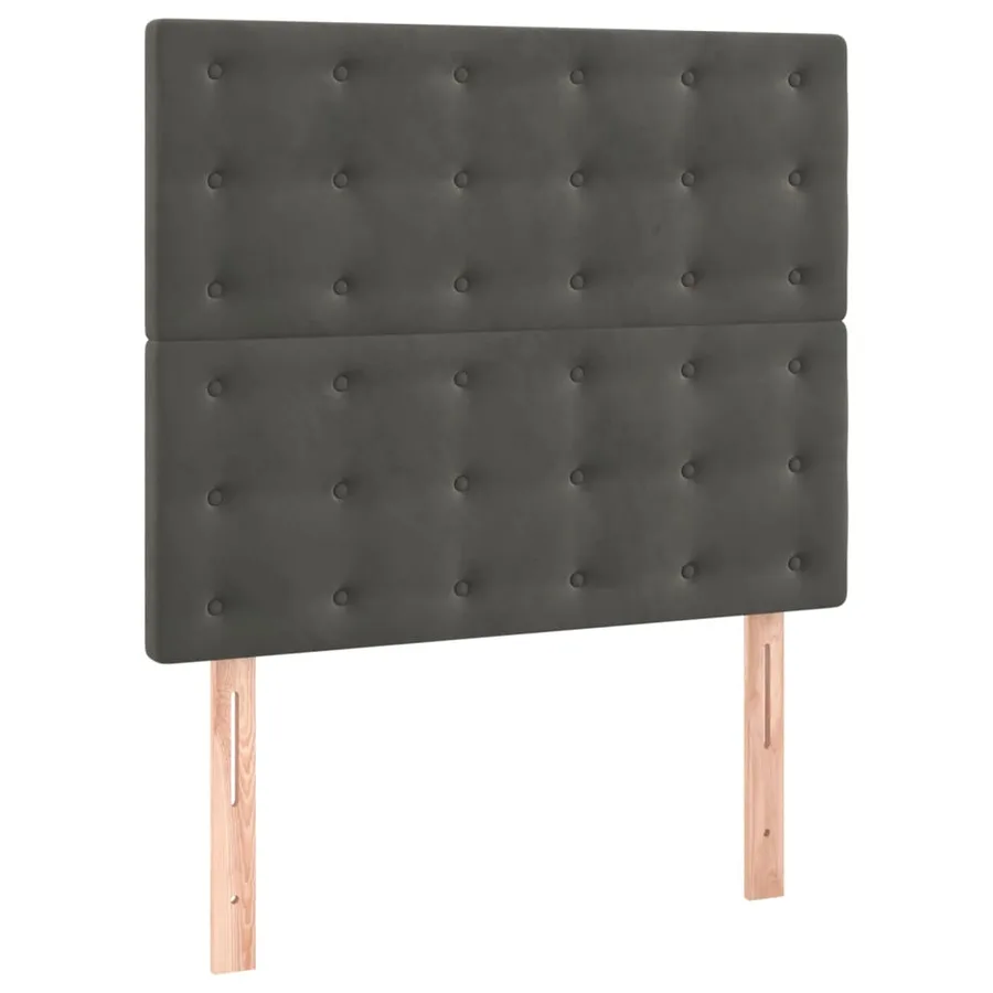 Sommier à lattes de lit et matelas Gris foncé 90x190 cm Velours - 6