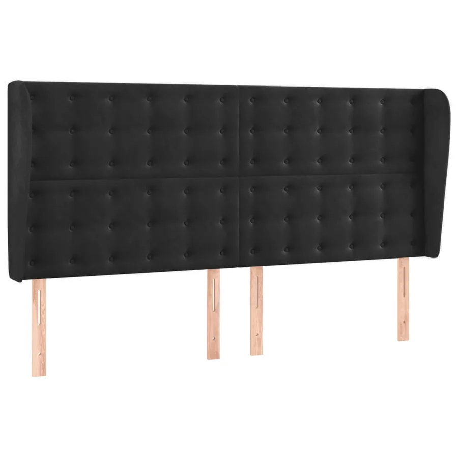 Sommier à lattes de lit matelas et LED Noir 200x200 cm Velours - 7