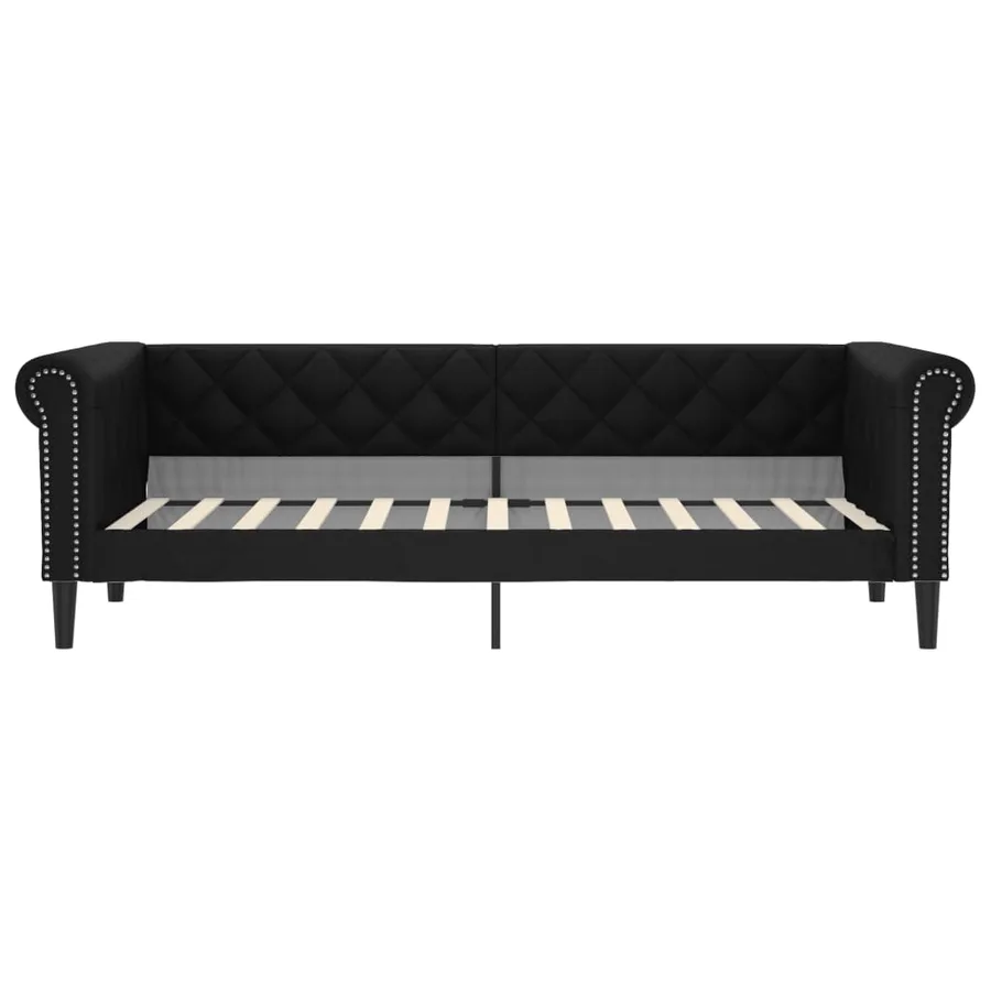 Lit de jour sans matelas noir 80x200 cm similicuir - 3