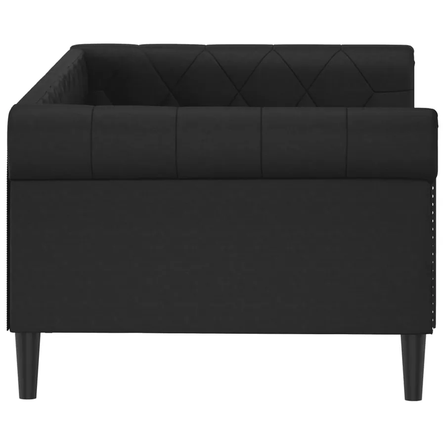 Lit de jour sans matelas noir 80x200 cm similicuir - 4