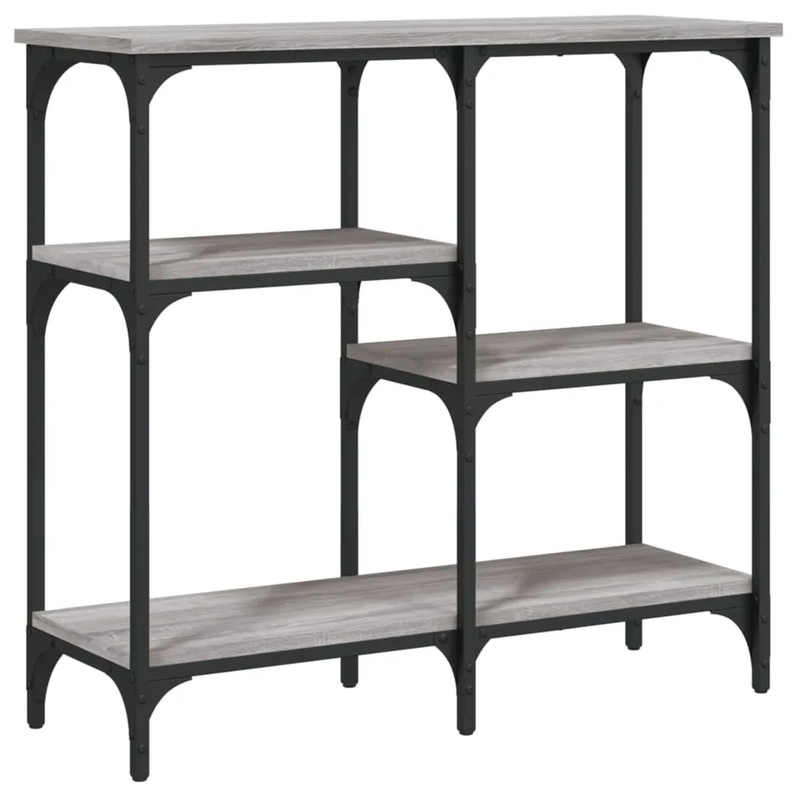 Table console sonoma gris 80x29x75 cm bois d'ingénierie - 2