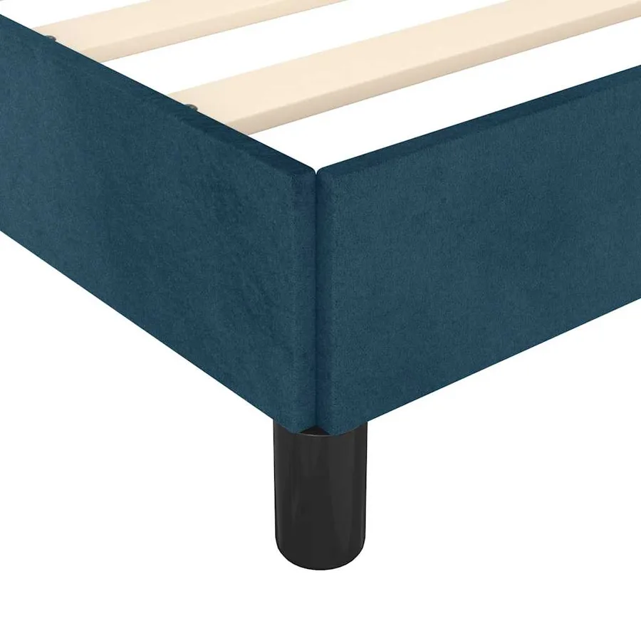Cadre de lit sans matelas bleu foncé velours - 9