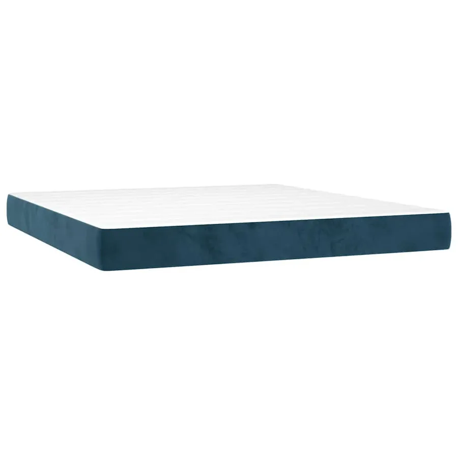 Sommier à lattes de lit matelas et LED Bleu foncé 180x200 cm - 6