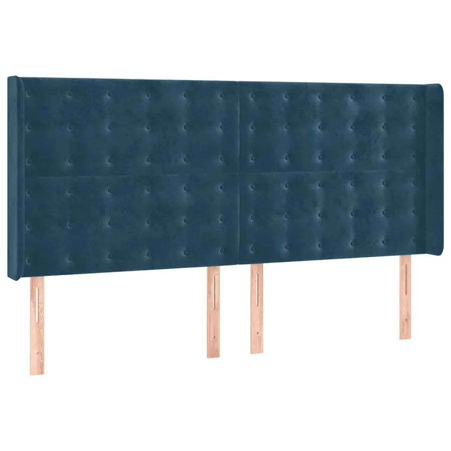 Sommier à lattes de lit matelas et LED Bleu foncé 180x200 cm - 7