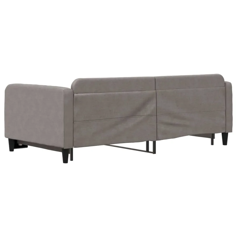 Lit de jour avec lit gigogne taupe 100x200 cm tissu - 5