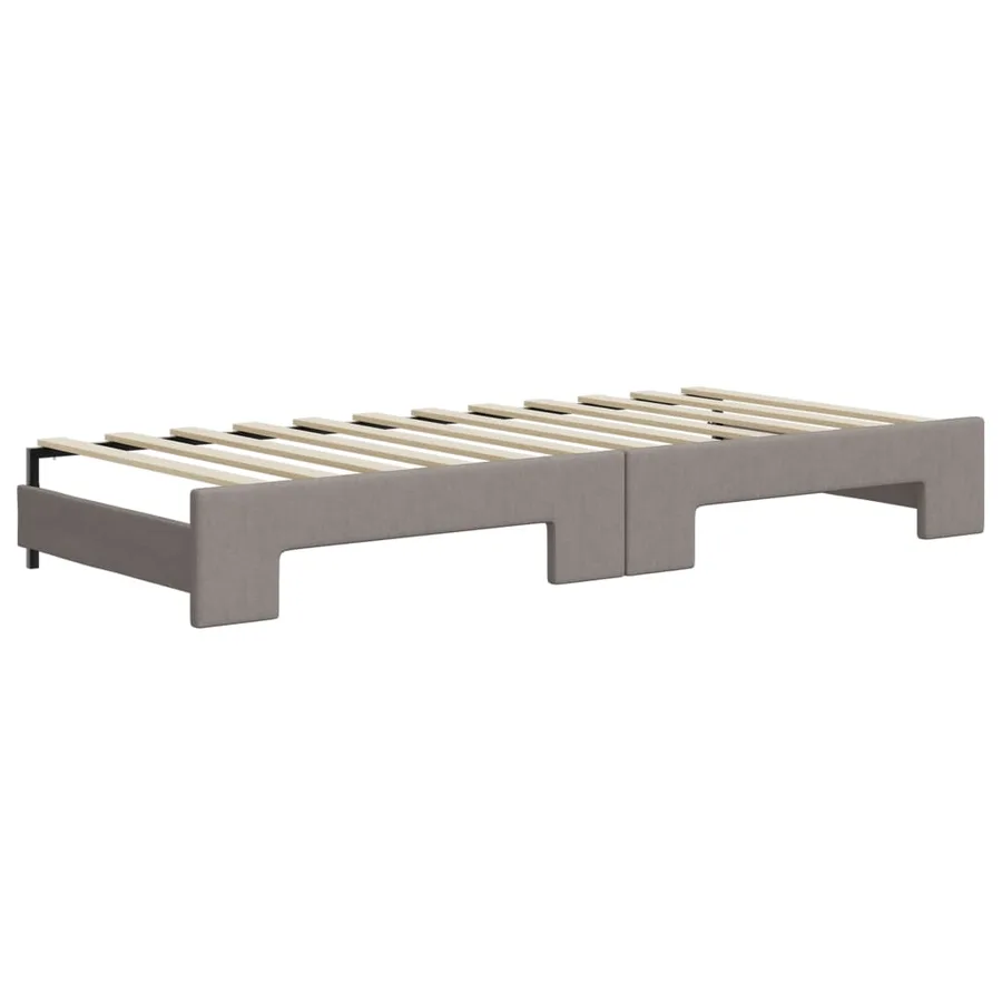 Lit de jour avec lit gigogne taupe 100x200 cm tissu - 8