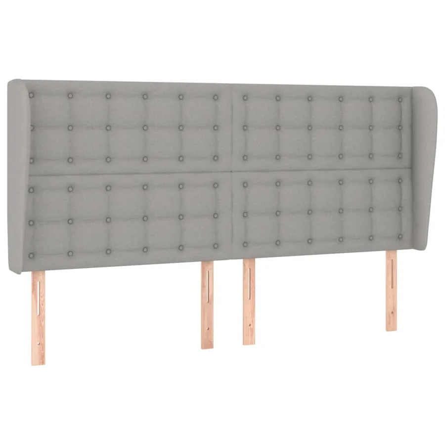Tête de lit avec oreilles Gris clair 183x23x118/128 cm Tissu - 2
