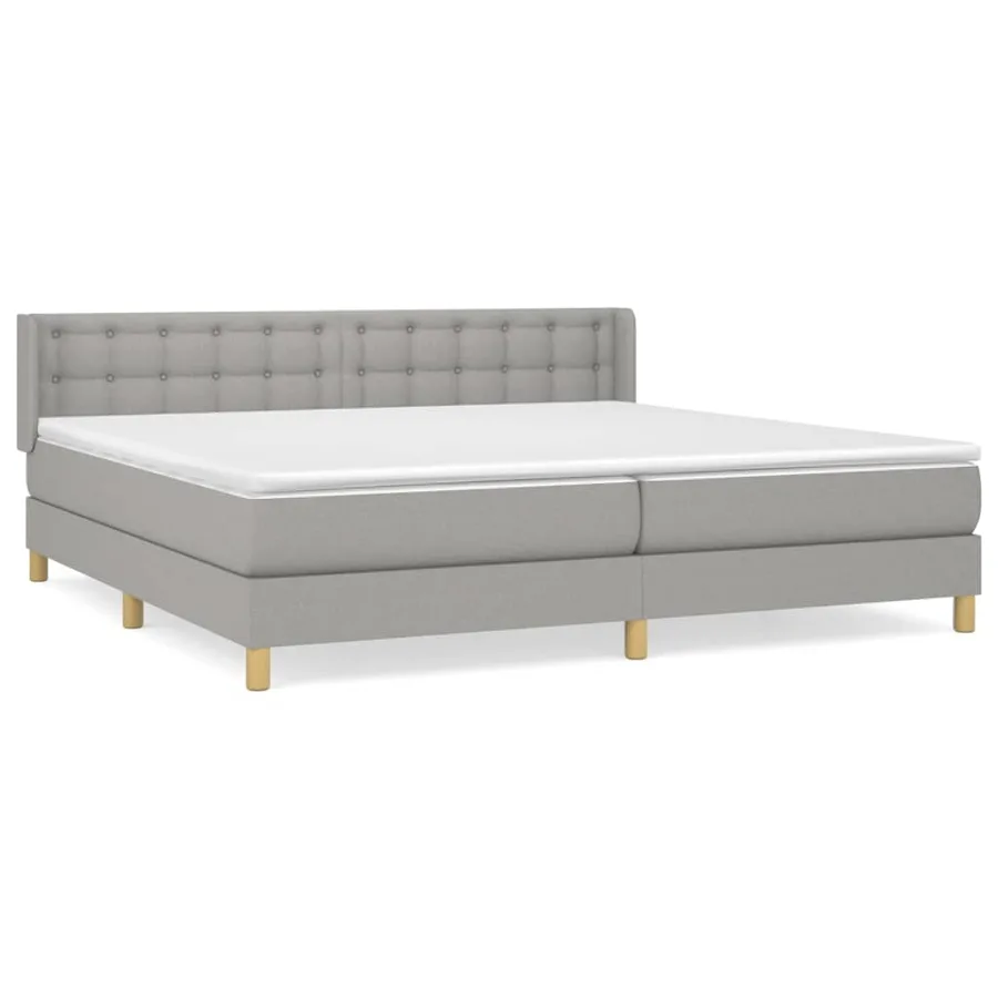 Sommier à lattes de lit avec matelas Gris clair 180x200cm Tissu - 2