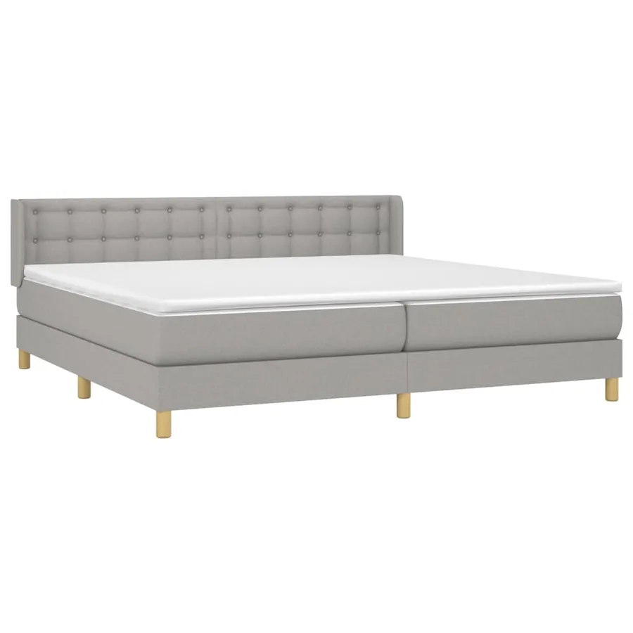 Sommier à lattes de lit avec matelas Gris clair 180x200cm Tissu - 3