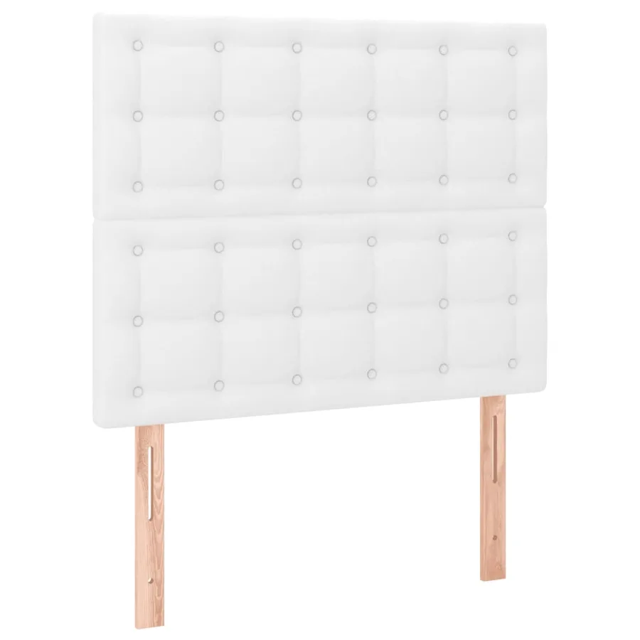 Sommier à lattes de lit avec matelas Blanc 100x200cm Similicuir - 6