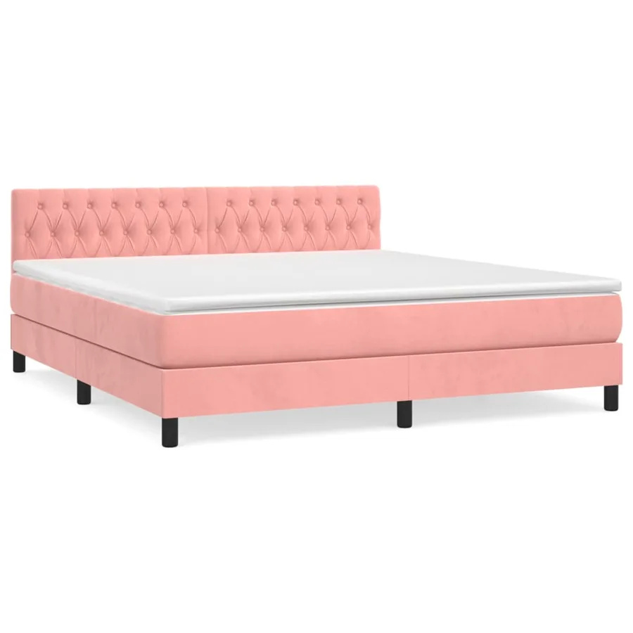 Sommier à lattes de lit avec matelas Rose 180x200 cm Velours - 2