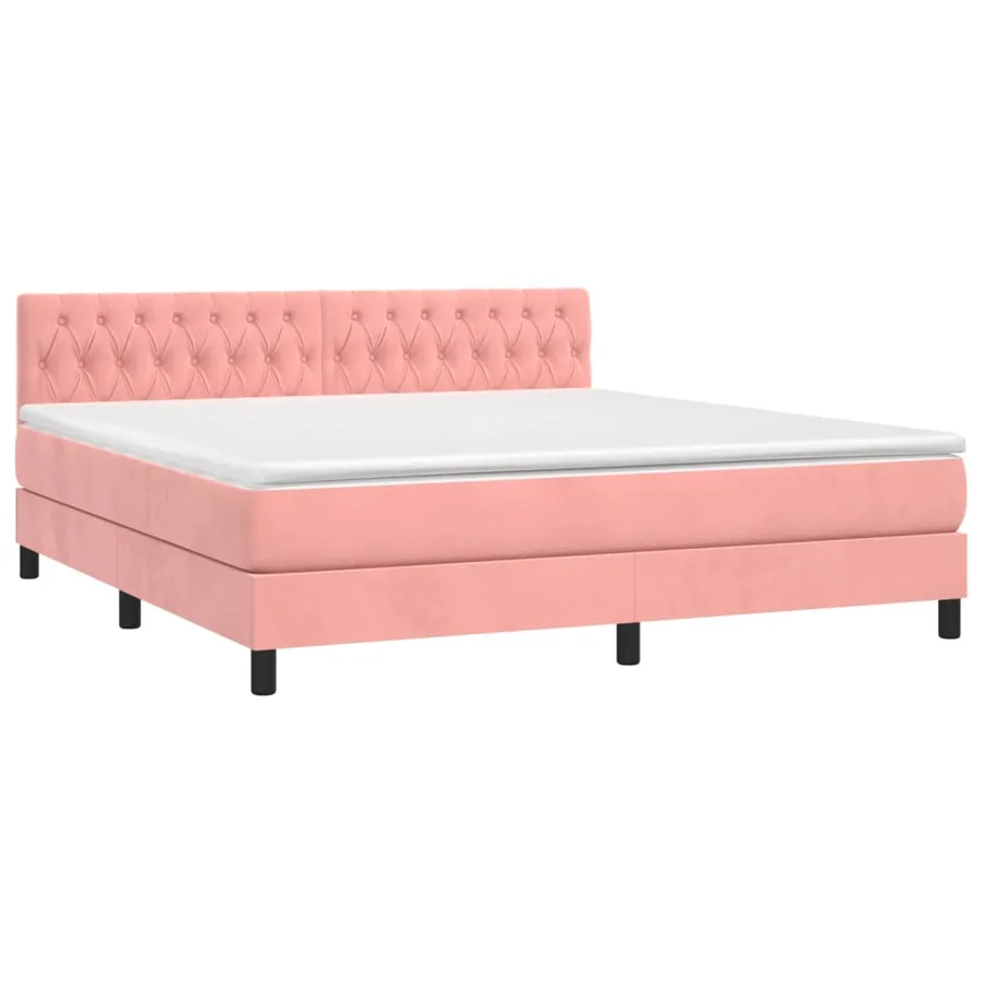 Sommier à lattes de lit avec matelas Rose 180x200 cm Velours - 3