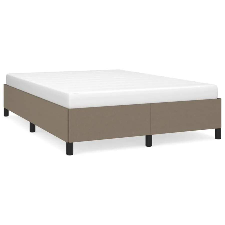Cadre de lit sans matelas taupe 140x190 cm tissu - 2