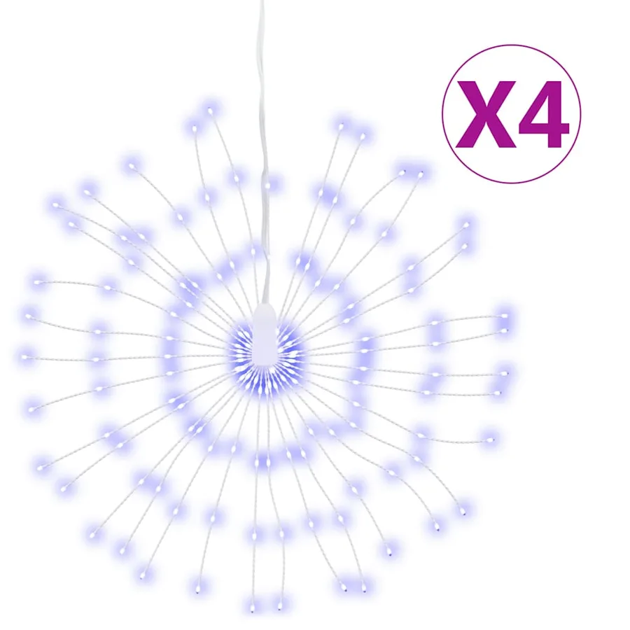 Étoile rayonnante de Noël 140 LED 4 pcs bleu 17 cm - 2
