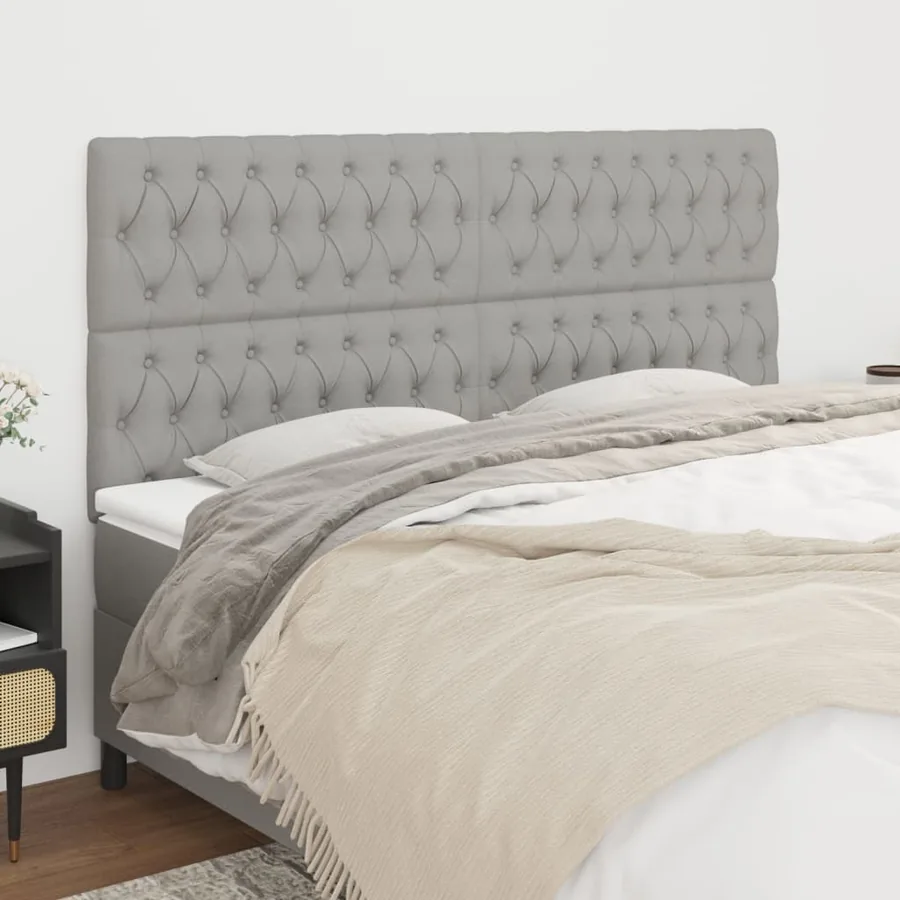 Tête de lit Gris clair 180 x 7 x 118/128 cm Tissu