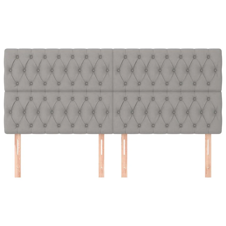 Tête de lit Gris clair 180 x 7 x 118/128 cm Tissu - 3