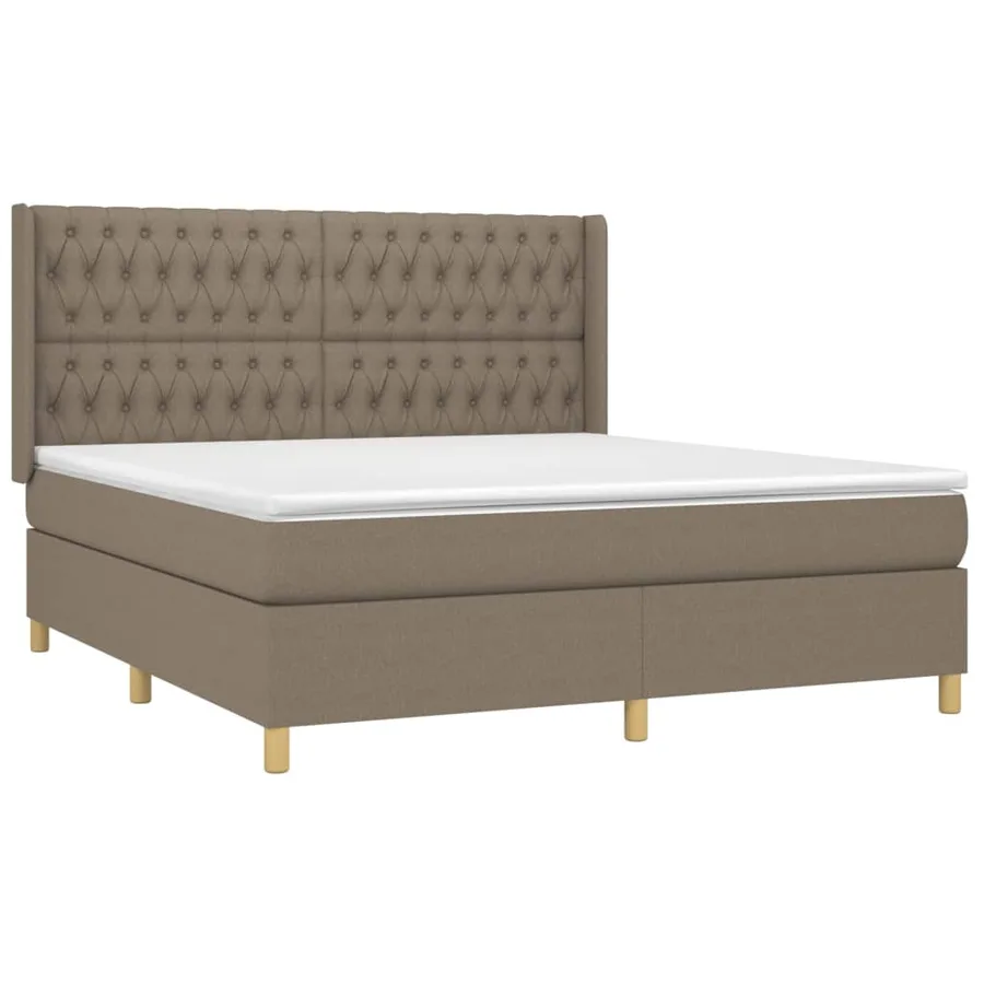 Sommier à lattes de lit avec matelas Taupe 180x200 cm Tissu - 3