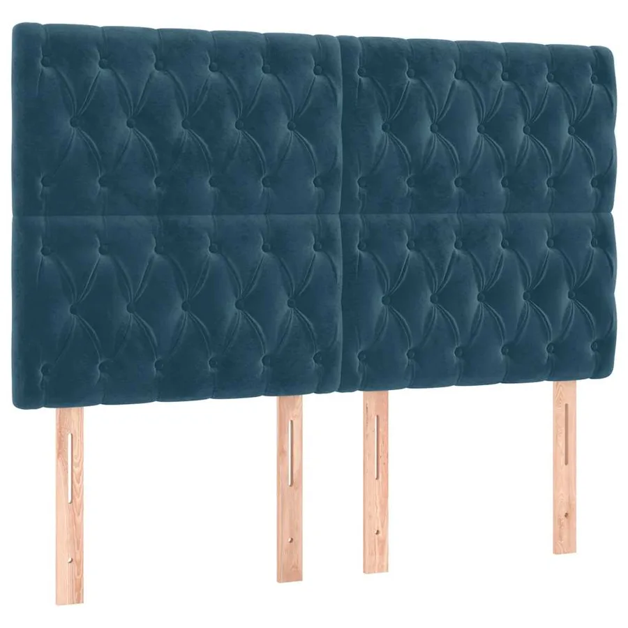 Tête de lit Bleu foncé 160x7x118/128 cm Velours - 2