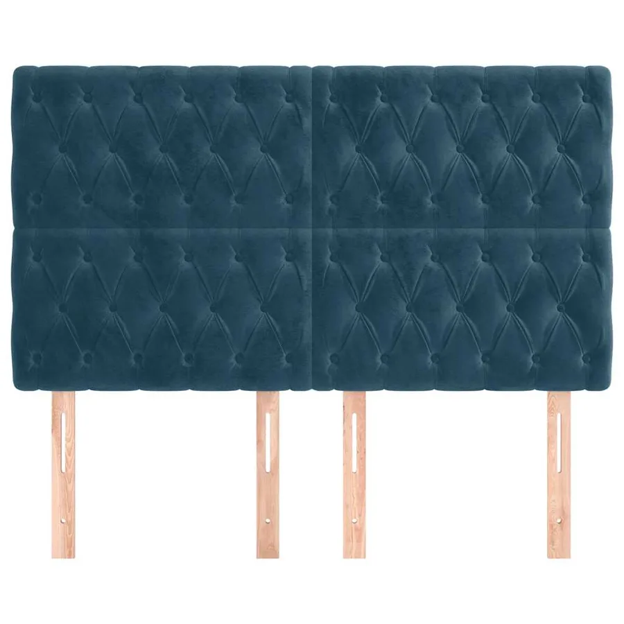 Tête de lit Bleu foncé 160x7x118/128 cm Velours - 3