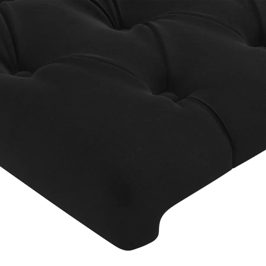 Cadre de lit sans matelas noir 90x200 cm velours - 10