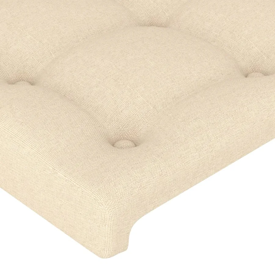 Cadre de lit sans matelas crème tissu - 10