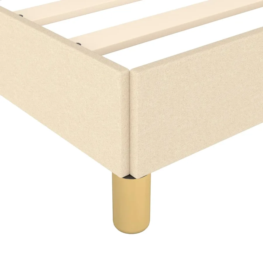 Cadre de lit sans matelas crème tissu - 8