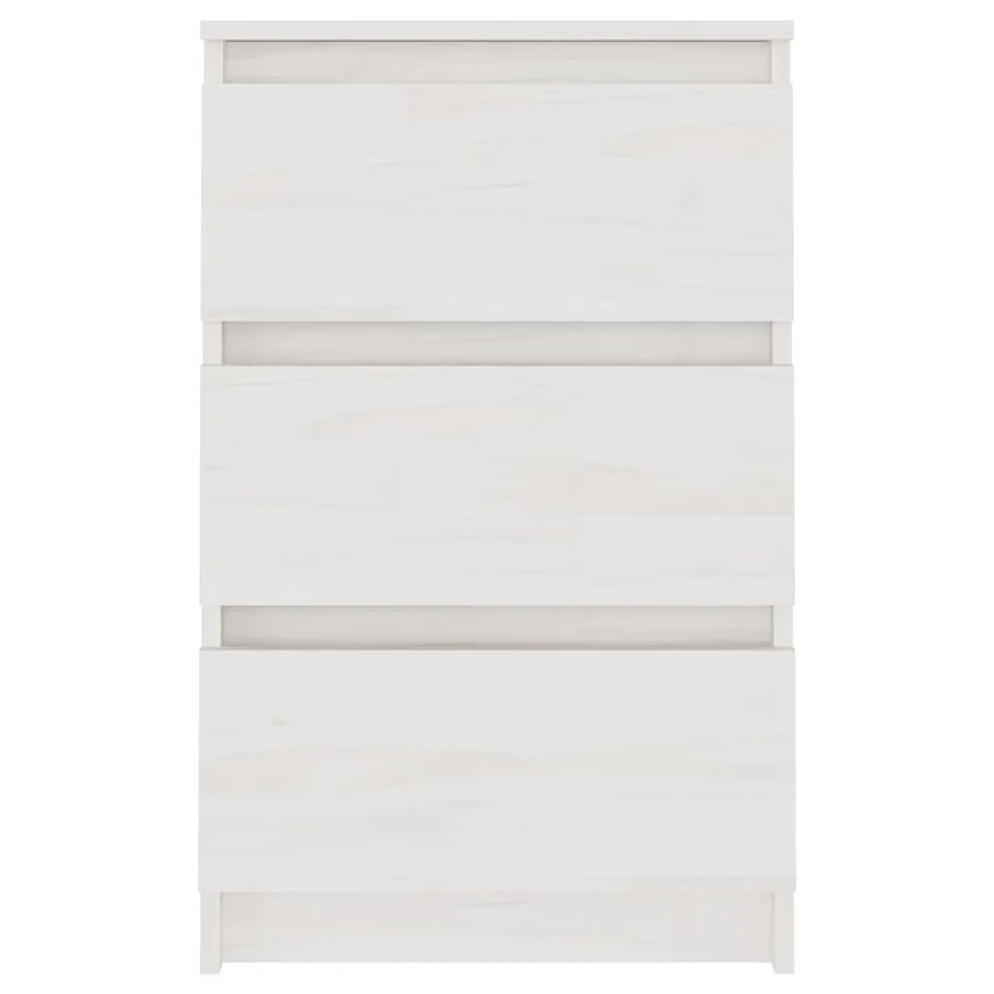 Tables de chevet 2 pcs Blanc 40x29,5x64 cm Bois de pin solide - 4