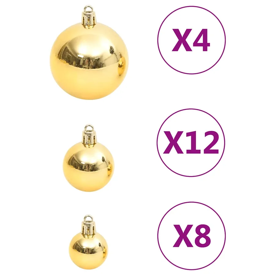 Ensemble de boules de Noël 111 pièces doré polystyrène - 6