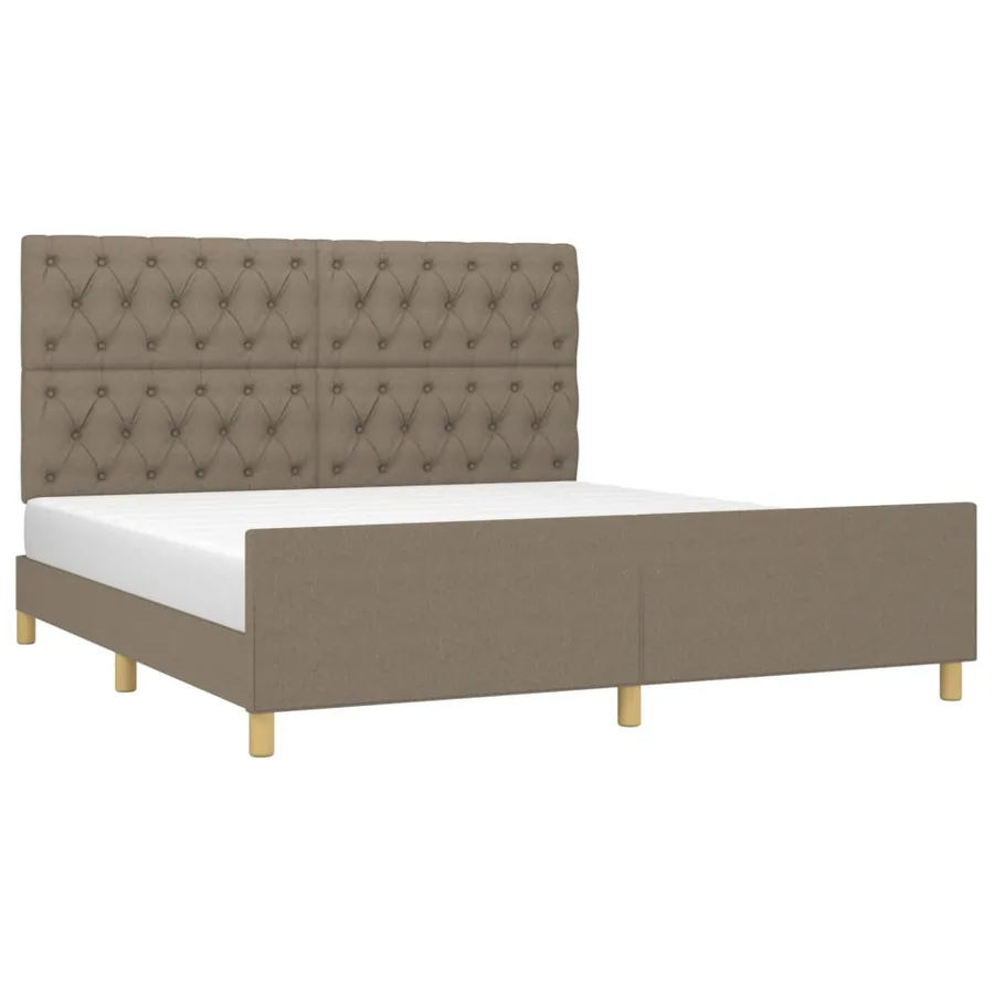 Cadre de lit sans matelas taupe 160x200 cm tissu - 3