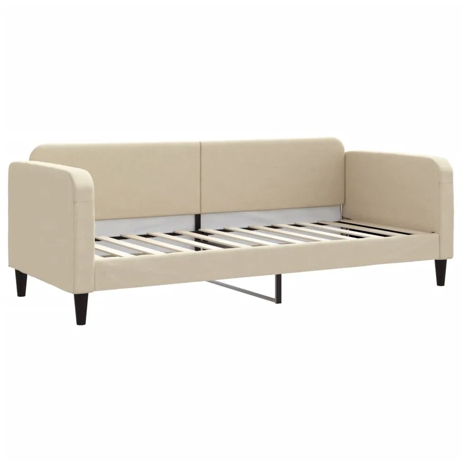 Lit de jour avec matelas crème 80x200 cm tissu - 3