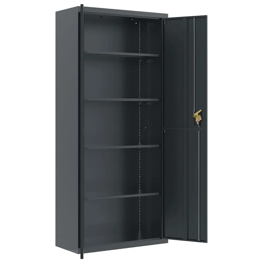 Classeur anthracite 90x40x200 cm Acier - 4
