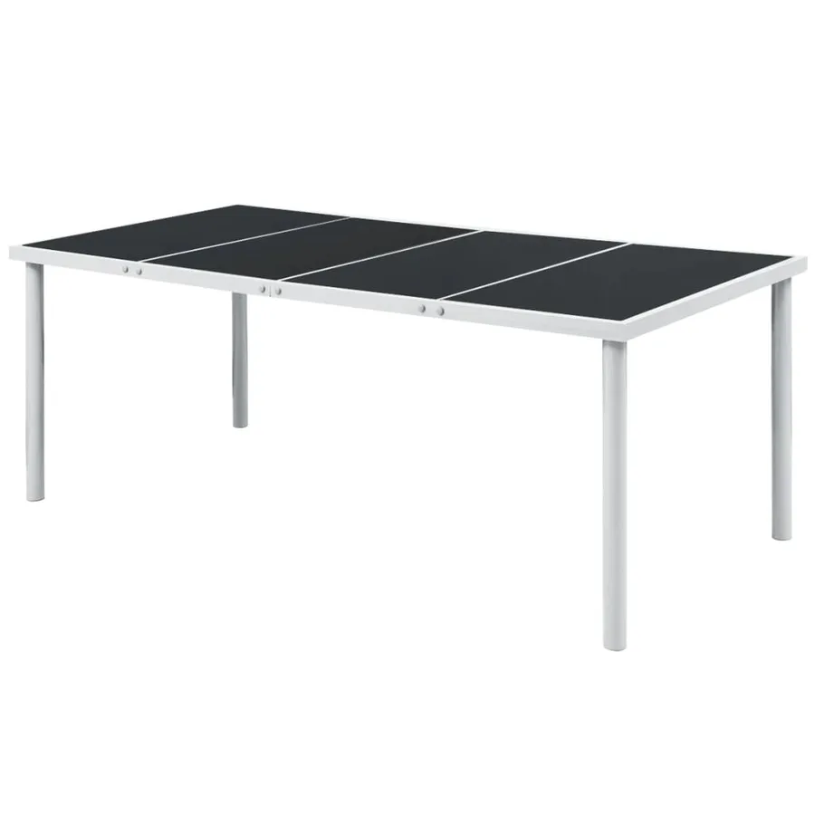 Ensemble à manger d'extérieur 9 pcs Acier Noir - 2