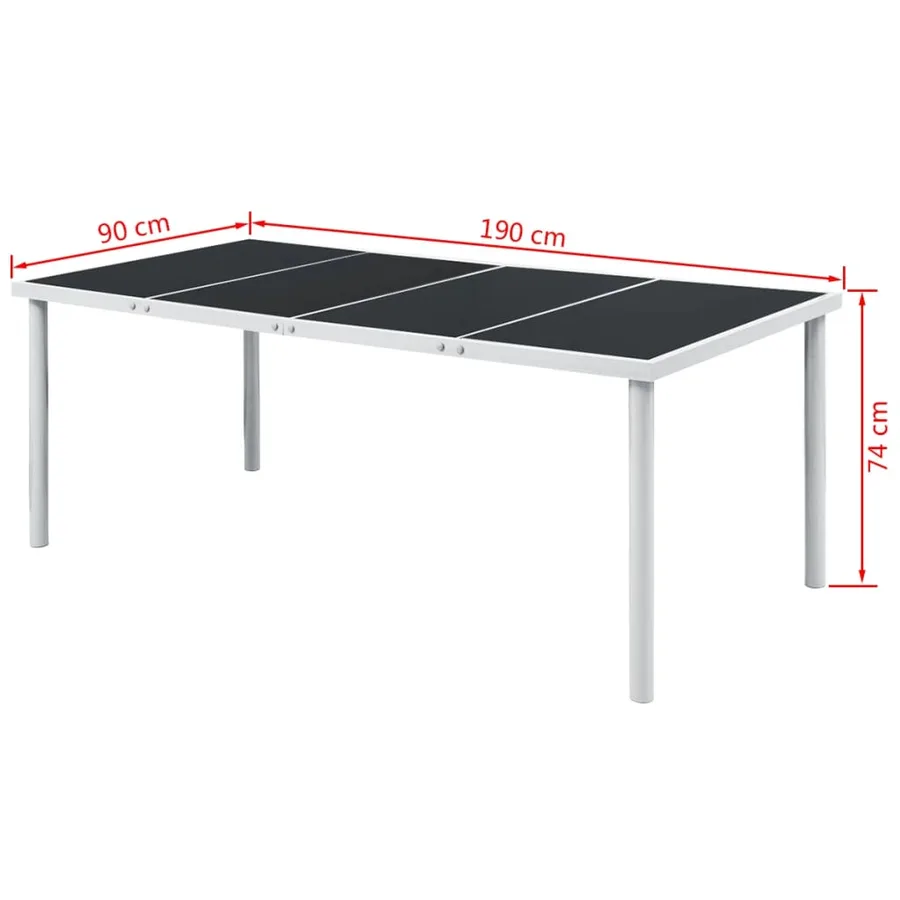 Ensemble à manger d'extérieur 9 pcs Acier Noir - 5