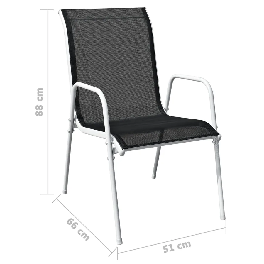 Ensemble à manger d'extérieur 9 pcs Acier Noir - 6