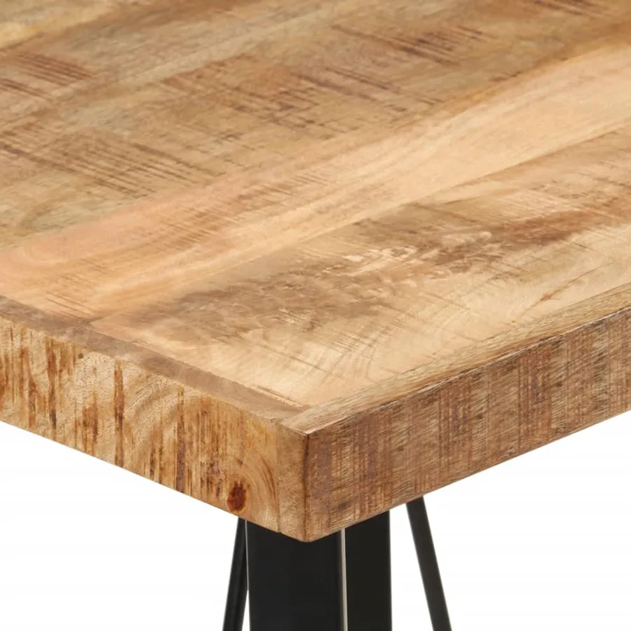 Table de bar 55x55x107 cm bois massif de manguier et fer - 5